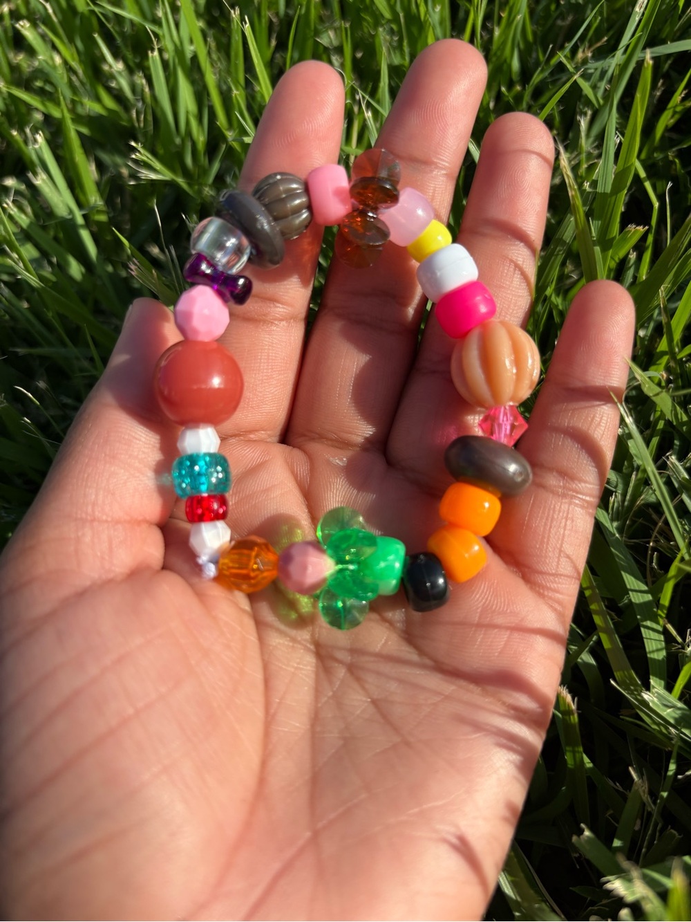 New handmade set of 6 Colorful Beaded Stretch Bracelet Multicolor glow in dark